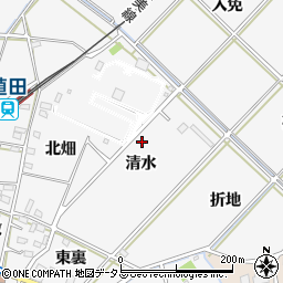 愛知県豊橋市植田町清水周辺の地図