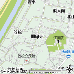 愛知県豊橋市大崎町開円寺周辺の地図