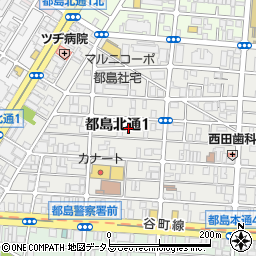 大阪府大阪市都島区都島北通1丁目16周辺の地図