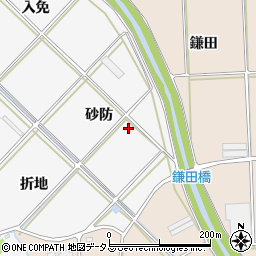 愛知県豊橋市植田町砂防周辺の地図