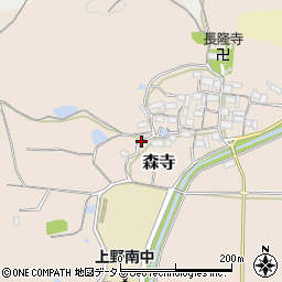 三重県伊賀市森寺周辺の地図