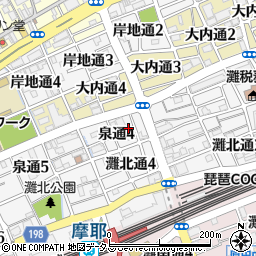 兵庫県神戸市灘区泉通周辺の地図