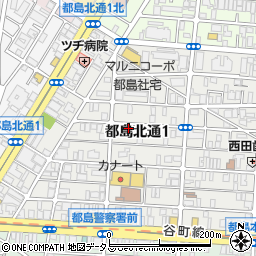 大阪府大阪市都島区都島北通1丁目周辺の地図