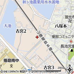 兵庫県加古郡播磨町古宮大堰周辺の地図