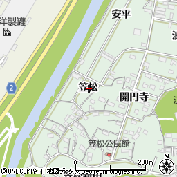 愛知県豊橋市大崎町笠松周辺の地図