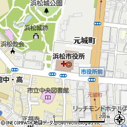 浜松市中央区役所周辺の地図