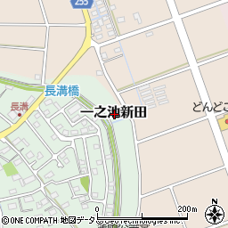 静岡県袋井市一之池新田周辺の地図