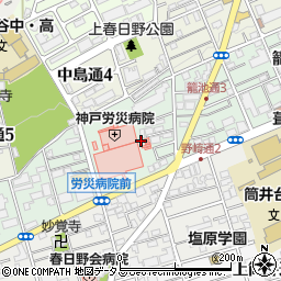 兵庫県神戸市中央区籠池通周辺の地図