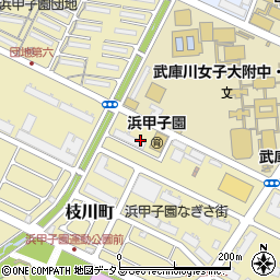 兵庫県西宮市枝川町周辺の地図