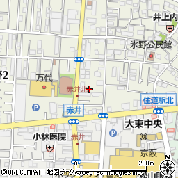 大阪府大東市氷野1丁目16周辺の地図