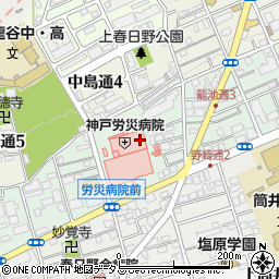 兵庫県神戸市中央区籠池通4丁目1周辺の地図