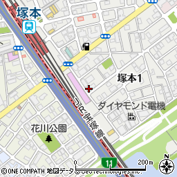 ライゼボックス塚本駅前周辺の地図