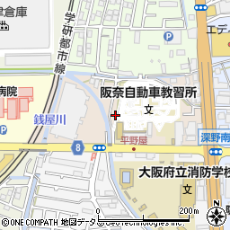 大阪府大東市平野屋新町周辺の地図