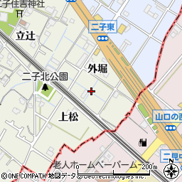 兵庫県播磨町（加古郡）二子（外堀）周辺の地図