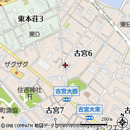 兵庫県播磨町（加古郡）古宮（殿ノ前）周辺の地図
