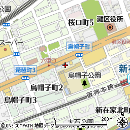 ソフトバンク　ＪＲ六甲道南周辺の地図