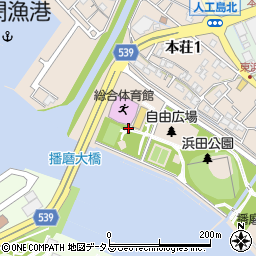 兵庫県加古郡播磨町本荘周辺の地図