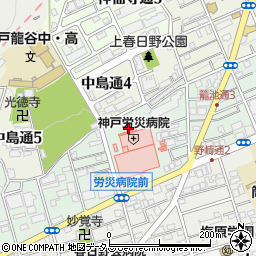 タイムズ神戸労災病院第１駐車場周辺の地図