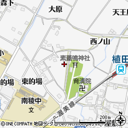 愛知県豊橋市植田町西ノ山周辺の地図