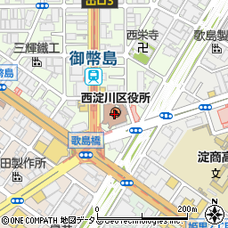 大阪市しごと情報ひろば　西淀川職業紹介所周辺の地図
