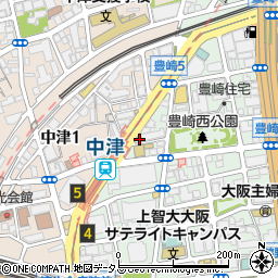 まぐろや中津　本店周辺の地図