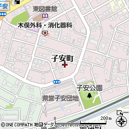 静岡県浜松市中央区子安町周辺の地図