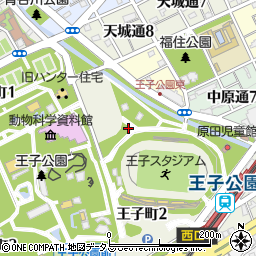 王子公園トイレ周辺の地図