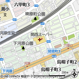 関西スーパー琵琶店周辺の地図