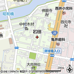 三重県津市岩田周辺の地図
