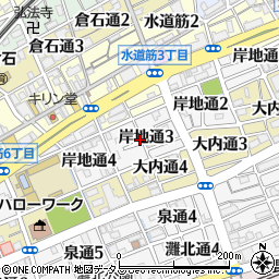 兵庫県神戸市灘区岸地通周辺の地図