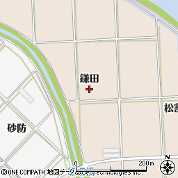 愛知県豊橋市野依町鎌田周辺の地図