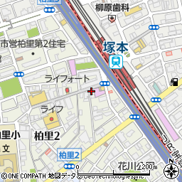 三菱ＵＦＪ銀行塚本駅西口 ＡＴＭ周辺の地図
