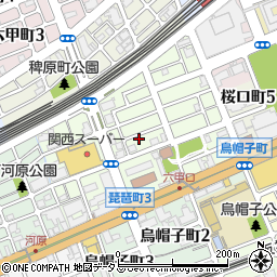 兵庫県神戸市灘区琵琶町周辺の地図