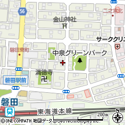 静岡県磐田市七軒町周辺の地図