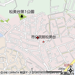 奈良県生駒市松美台周辺の地図