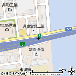 深江浜入口（下り）周辺の地図