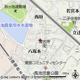 兵庫県播磨町（加古郡）二子（八塚本）周辺の地図