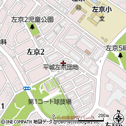 ＵＲ平城左京１２号棟周辺の地図