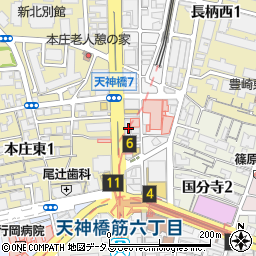 コクミン薬局天神橋筋六丁目駅店周辺の地図