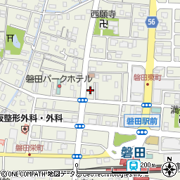 静岡県磐田市西町周辺の地図