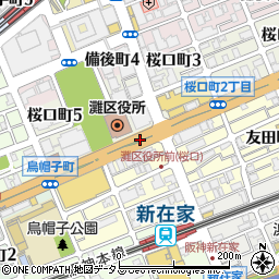 灘区役所前(八幡桜口)周辺の地図