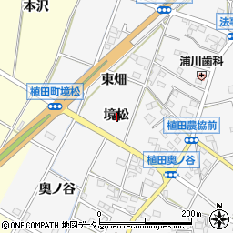 愛知県豊橋市植田町境松周辺の地図