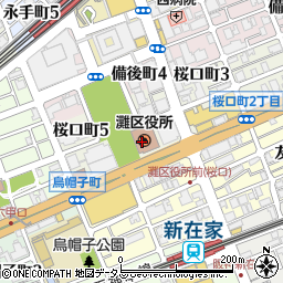 神戸市灘区役所周辺の地図