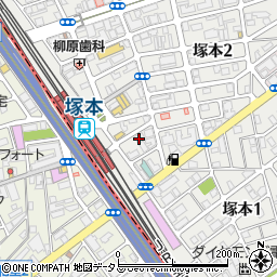 ＢａｔｔｅｒｙＨＡＩＲ＆ＭＡＫＥ　塚本店周辺の地図