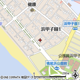 兵庫県西宮市浜甲子園1丁目15周辺の地図