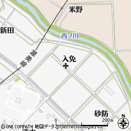 愛知県豊橋市植田町入免周辺の地図