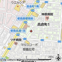 セブンイレブン大阪高倉町１丁目店周辺の地図