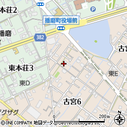 兵庫県加古郡播磨町古宮大坪周辺の地図