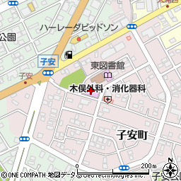 浜松市役所　東区役所東区内その他施設東図書館周辺の地図