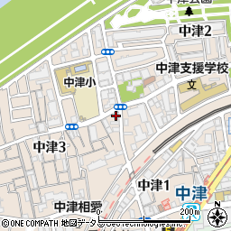 ファミリーマート中津三丁目店周辺の地図